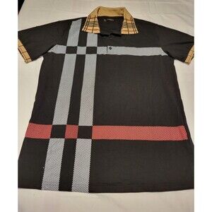 Moderno Men's Multicolored  Short Sleeve Polo Shirt Size XL Italy Design  Large